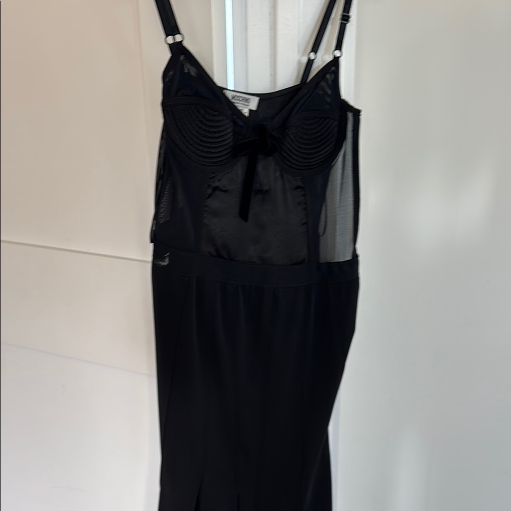 Moschino Black Sheer Detail Dress